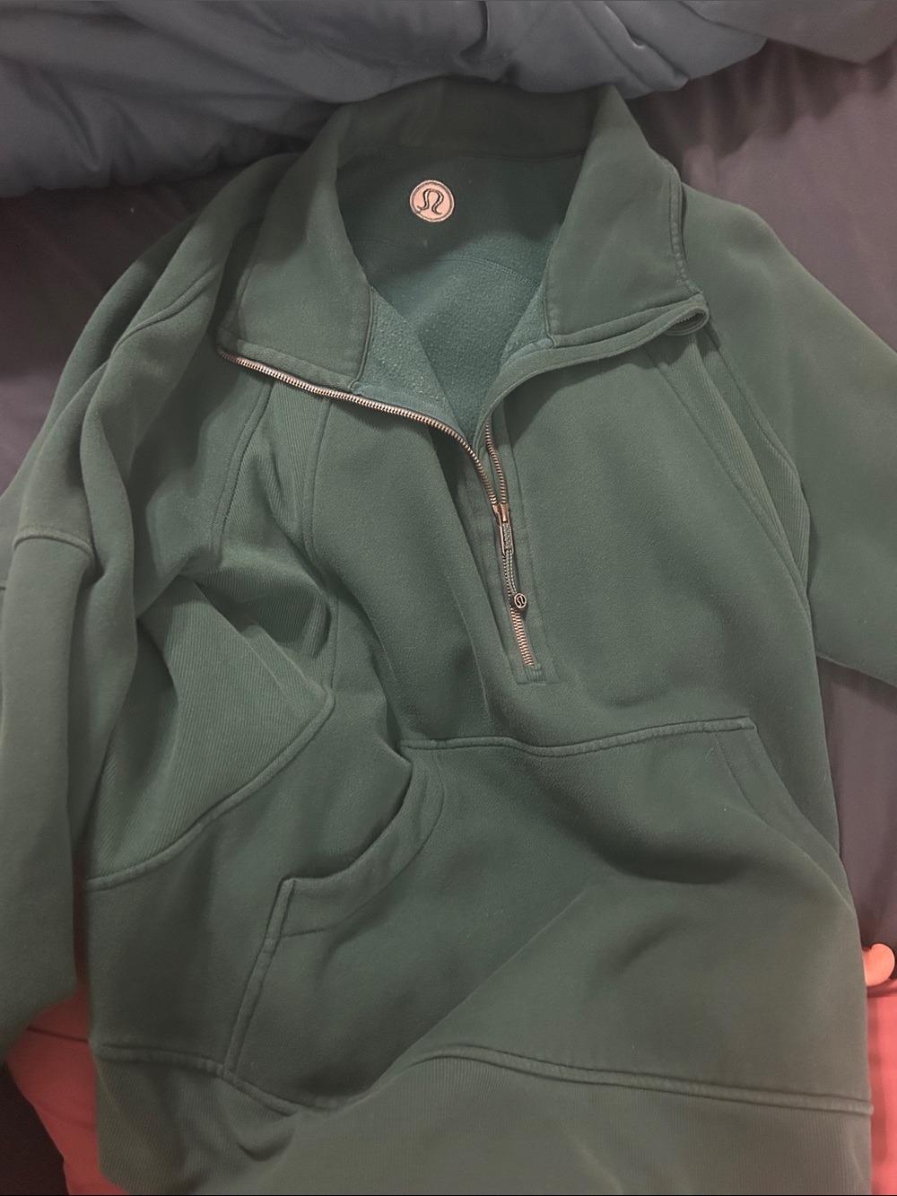 lululemon athletica Men's Dark Forest Green Half-Zip Pullover